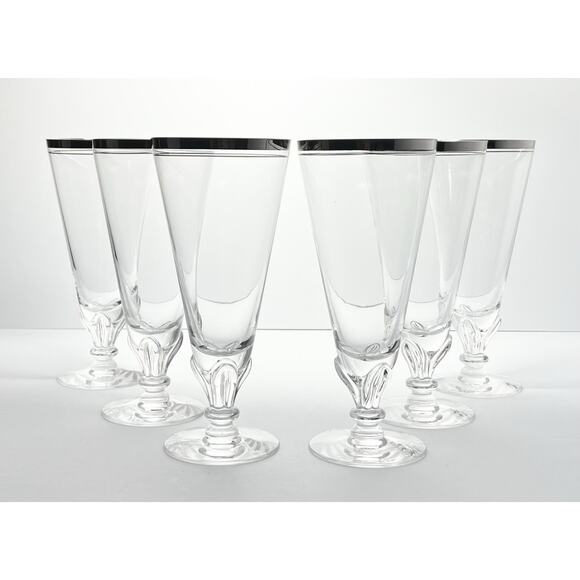 1950s Tiffin-Franciscan “Wedding Day” Set of 6 Iced Tea Glasses 7 1/2” 12oz - Picture 2 of 5